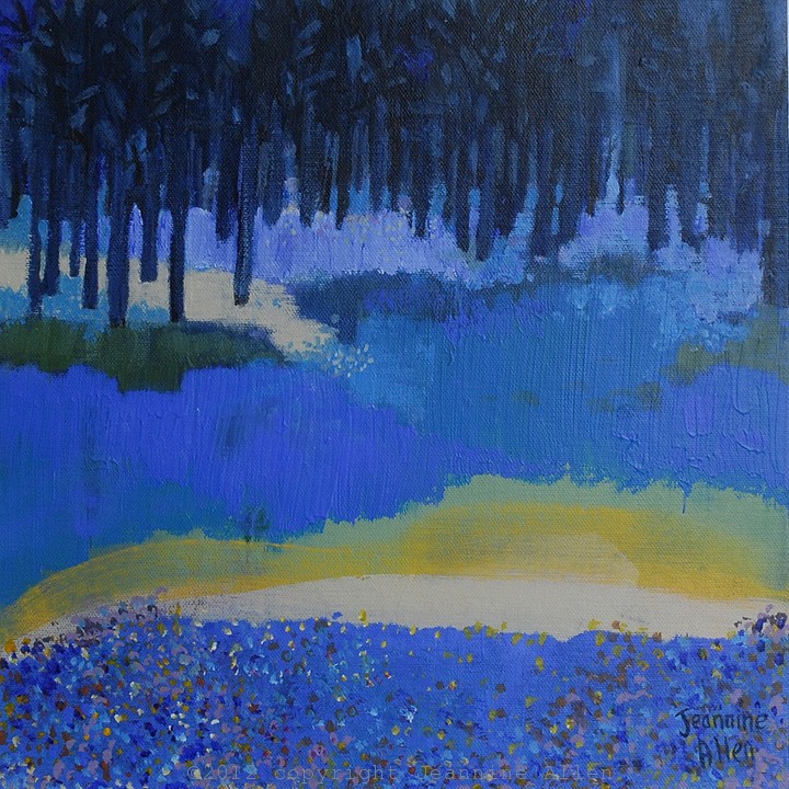 Bluebell Wood acrylics